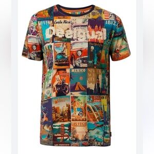 NEW Desigual ERENESTO Postcard T-shirt Men’s Small SOLD OUT! NWT